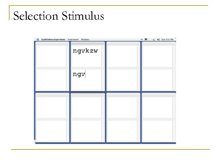 Selection Stimulus 
