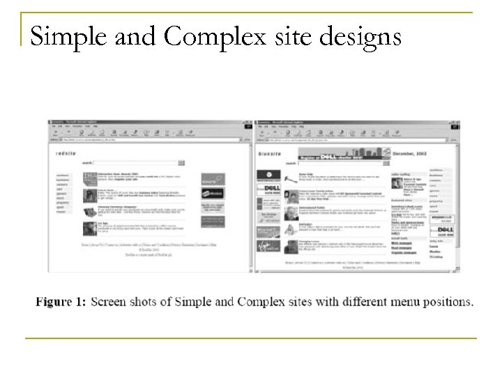Simple and Complex site designs 