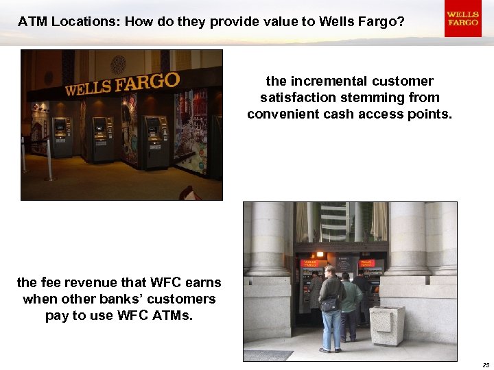 ATM Locations: How do they provide value to Wells Fargo? the incremental customer satisfaction