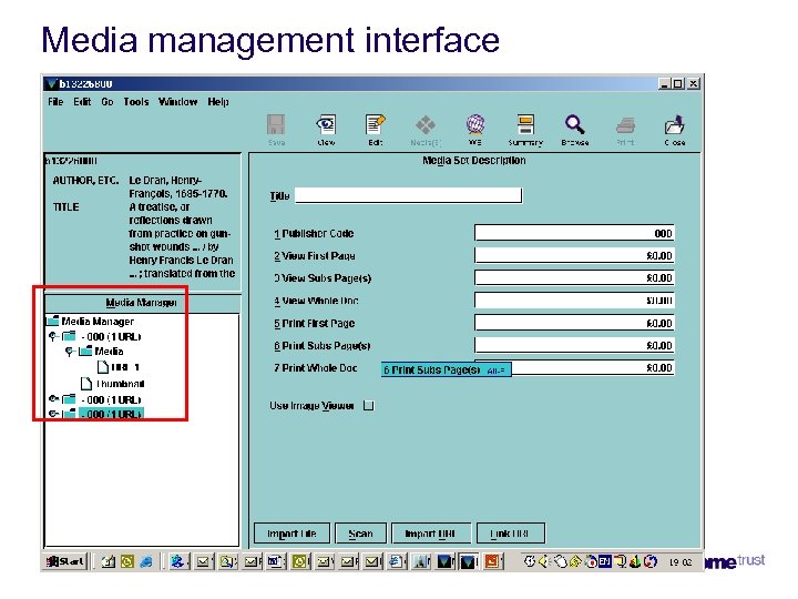 Media management interface 