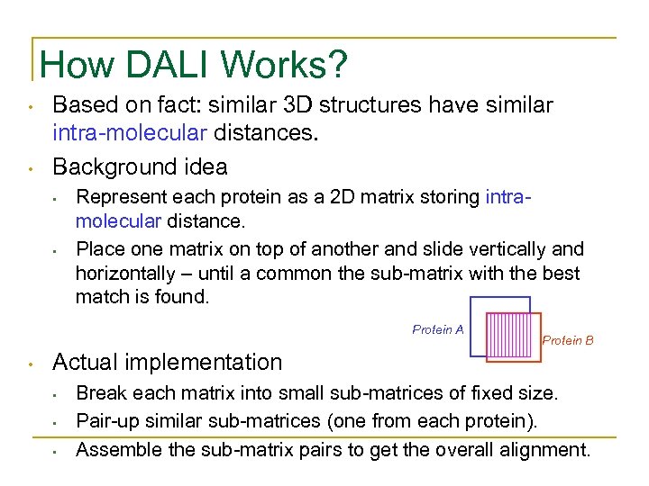 How DALI Works? • • Based on fact: similar 3 D structures have similar