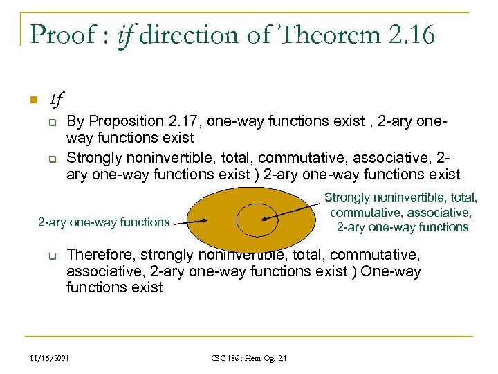 Proof : if direction of Theorem 2. 16 n If q q By Proposition