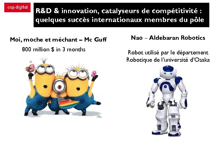 R&D & innovation, catalyseurs de compétitivité : quelques succès internationaux membres du pôle Moi,