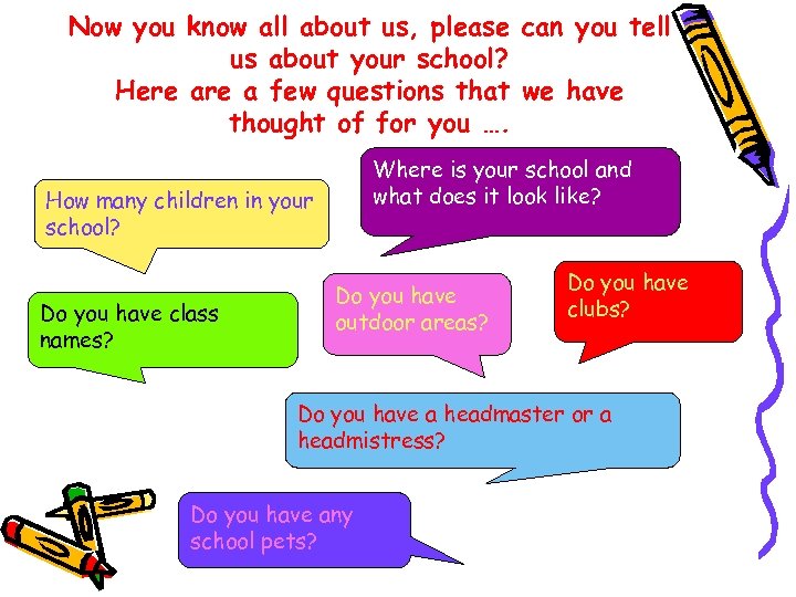 Now you know all about us, please can you tell us about your school?