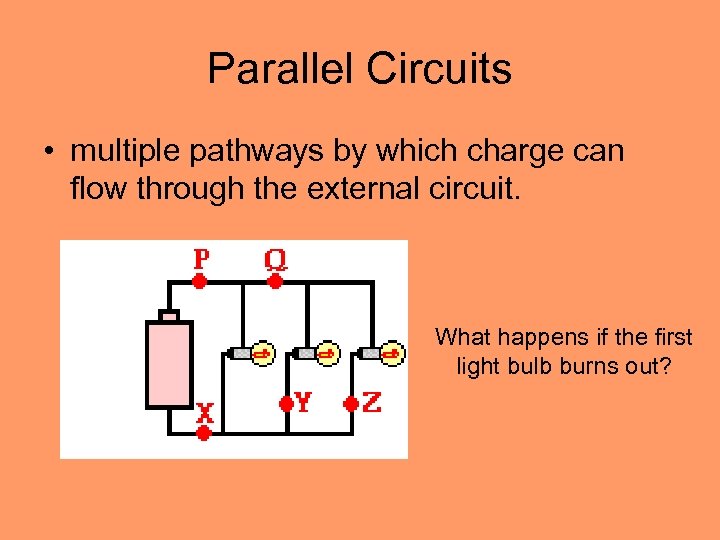 Parallel Circuits • multiple pathways by which charge can flow through the external circuit.