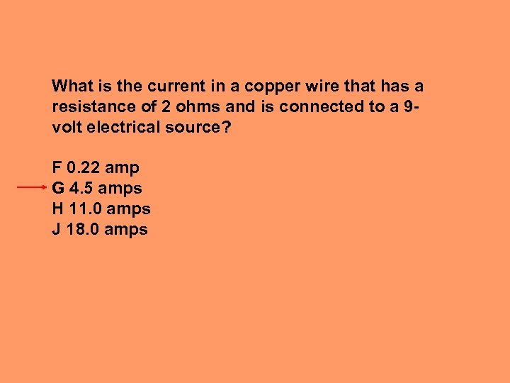 What is the current in a copper wire that has a resistance of 2