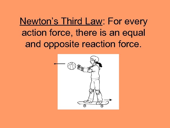 Newton’s Third Law: For every action force, there is an equal and opposite reaction