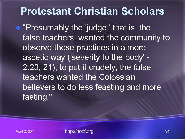 Protestant Christian Scholars l 