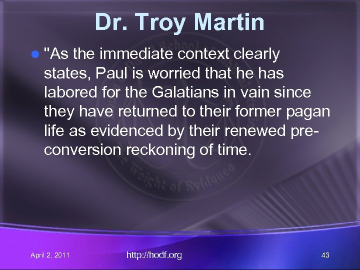 Dr. Troy Martin l 