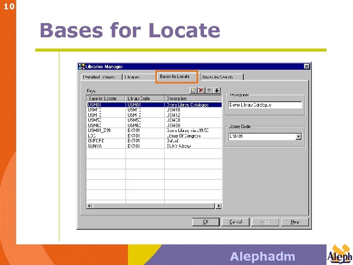 10 Bases for Locate Alephadm 