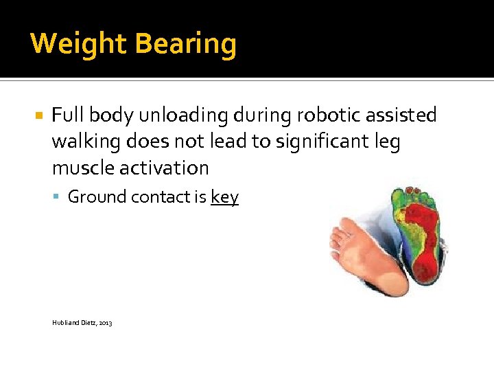 Weight Bearing Full body unloading during robotic assisted walking does not lead to significant