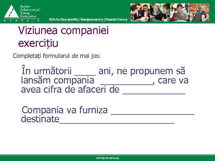 Click to edit Master title style Viziunea companiei exercițiu Master text styles Click to