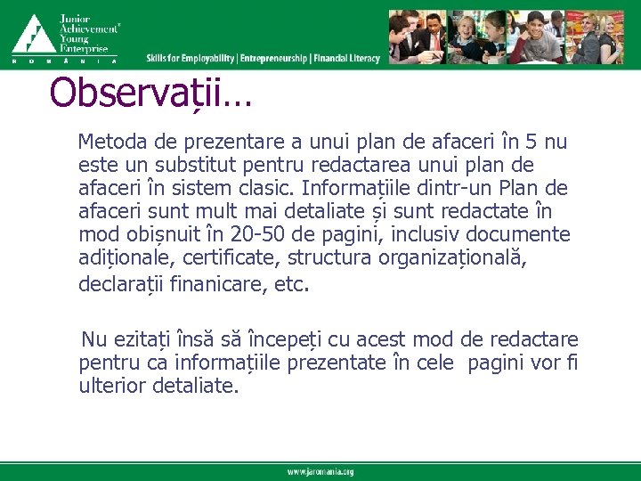 Click to edit Master title style Observații… Click tode prezentare a unui plan de
