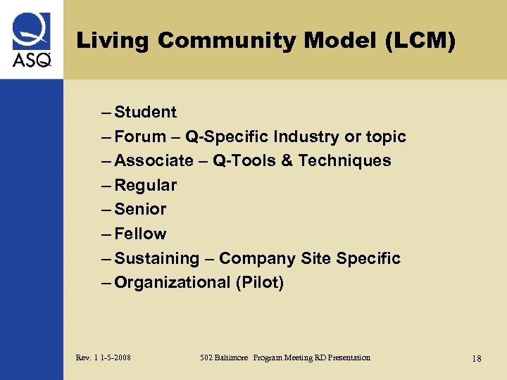Living Community Model (LCM) – Student – Forum – Q-Specific Industry or topic –