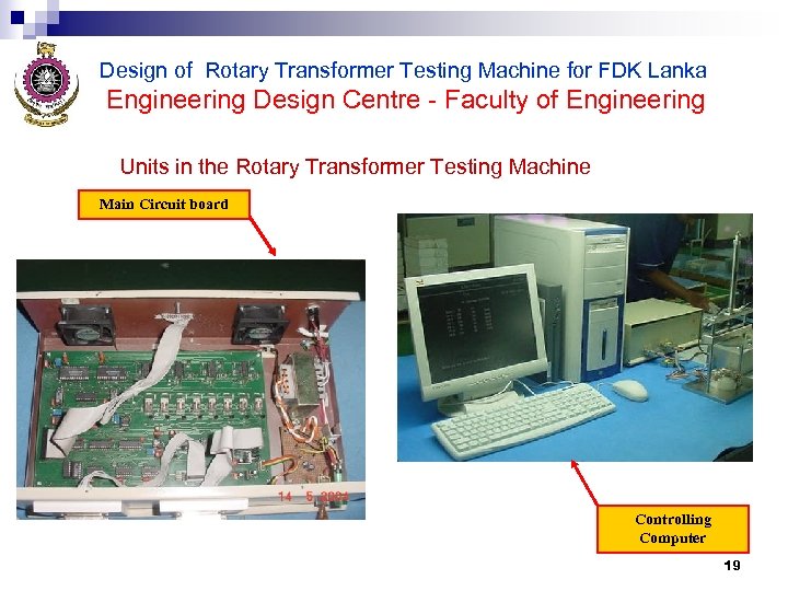 Design of Rotary Transformer Testing Machine for FDK Lanka Engineering Design Centre - Faculty