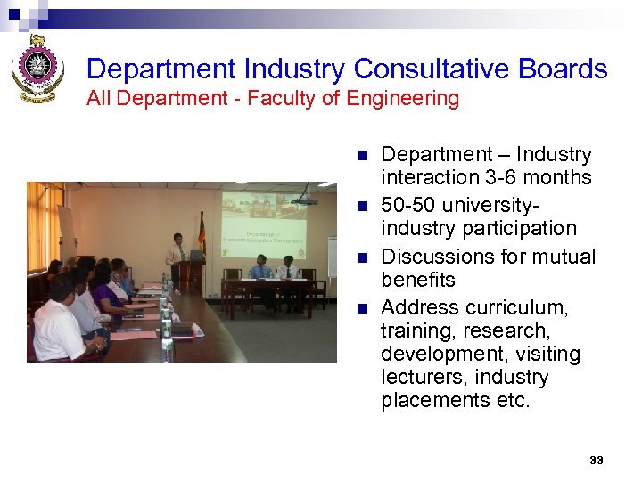 Department Industry Consultative Boards All Department - Faculty of Engineering n n Department –