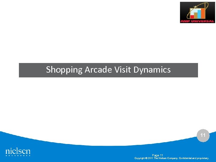 Shopping Arcade Visit Dynamics 11 Page 11 Copyright © 2011 The Nielsen Company. Confidential