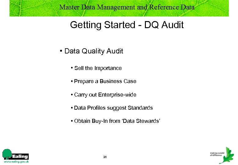 Master Data Management and Reference Data Getting Started - DQ Audit • Data Quality