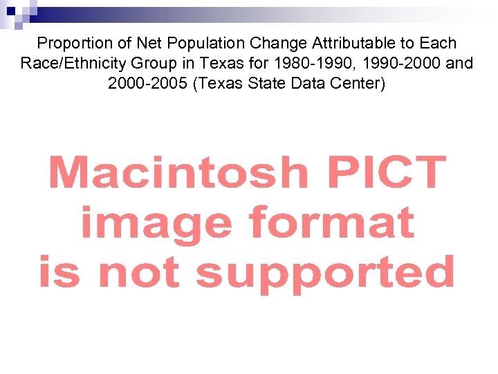 Proportion of Net Population Change Attributable to Each Race/Ethnicity Group in Texas for 1980