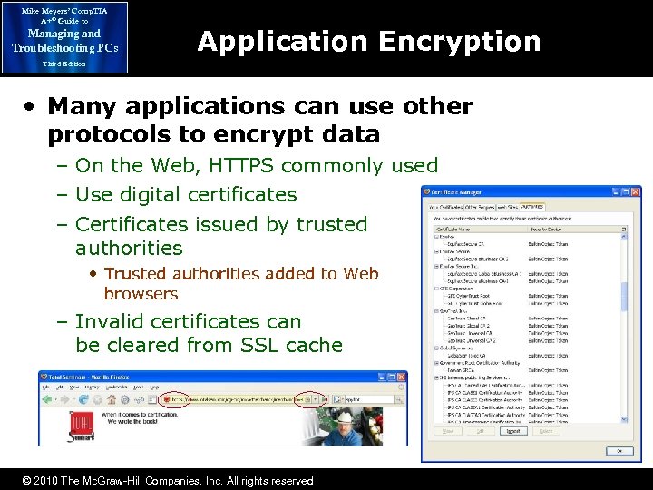 Mike Meyers’ Comp. TIA A+® Guide to Managing and Troubleshooting PCs Application Encryption Third
