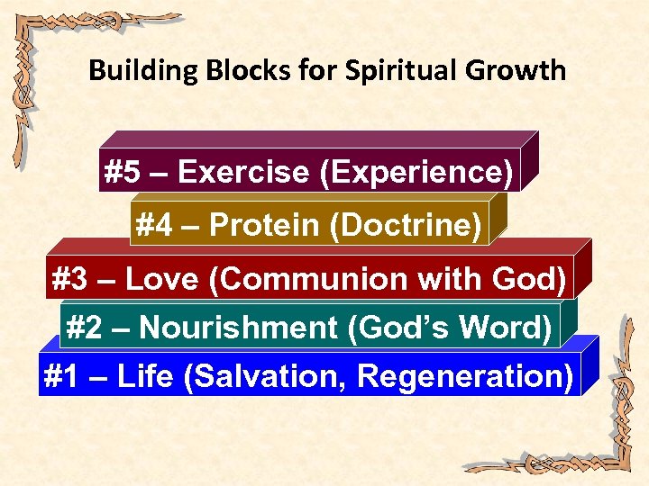 Building Blocks for Spiritual Growth #5 – Exercise (Experience) #4 – Protein (Doctrine) #3