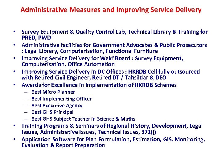 Administrative Measures and Improving Service Delivery • Survey Equipment & Quality Control Lab, Technical
