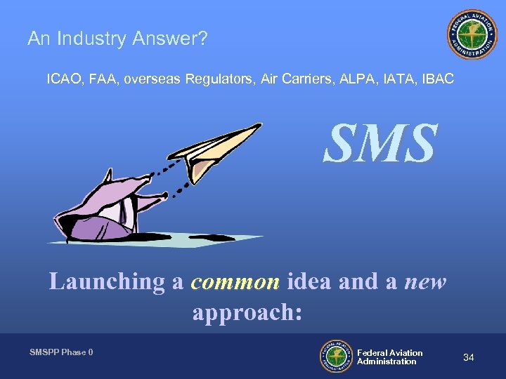 An Industry Answer? ICAO, FAA, overseas Regulators, Air Carriers, ALPA, IATA, IBAC SMS Launching