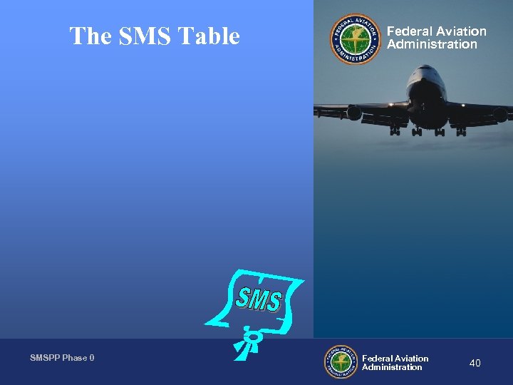 The SMS Table SMSPP Phase 0 Federal Aviation Administration 40 
