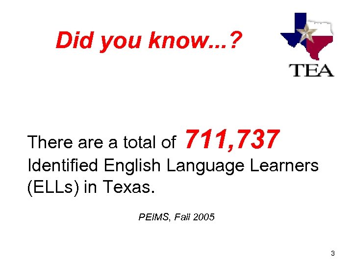 Did you know. . . ? There a total of 711, 737 Identified English