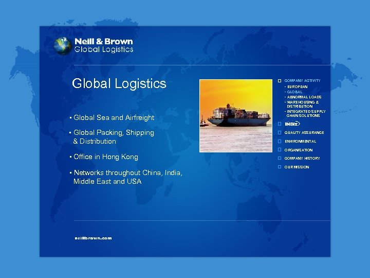 Global Logistics COMPANY ACTIVITY - EUROPEAN - GLOBAL - ABNORMAL LOADS - WAREHOUSING &