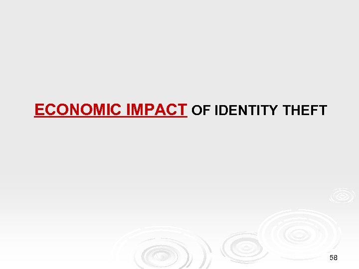 ECONOMIC IMPACT OF IDENTITY THEFT 58 