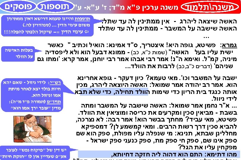  משנהתלמוד משנה ערכין פ"א מ"ד; ז' ע"א- ע"בתוספות פוסקים האשה שיצאה ליהרג -