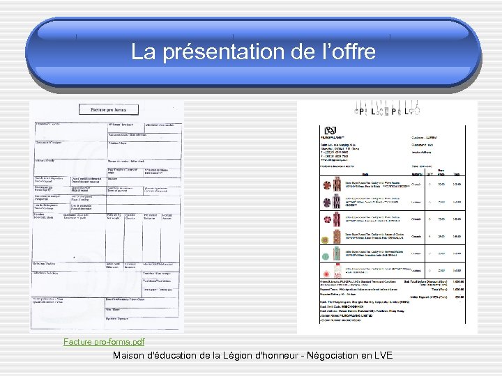 La présentation de l’offre Facture pro-forma. pdf Maison d'éducation de la Légion d'honneur -