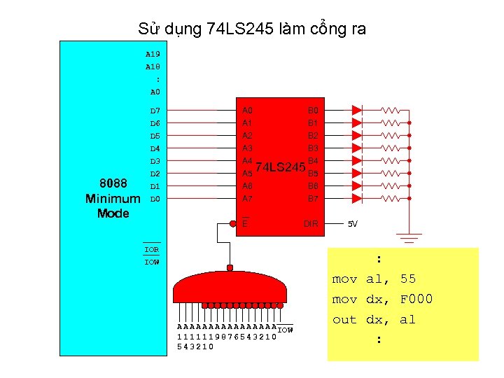 Sử dụng 74 LS 245 làm cổng ra A 19 A 18 : A