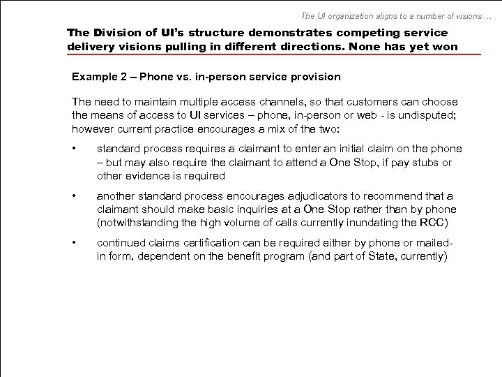 The UI organization aligns to a number of visions … The Division of UI’s