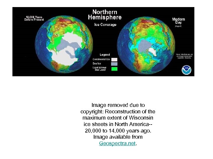 Image removed due to copyright: Reconstruction of the maximum extent of Wisconsin ice sheets