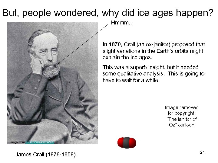 But, people wondered, why did ice ages happen? Hmmm. . In 1870, Croll (an