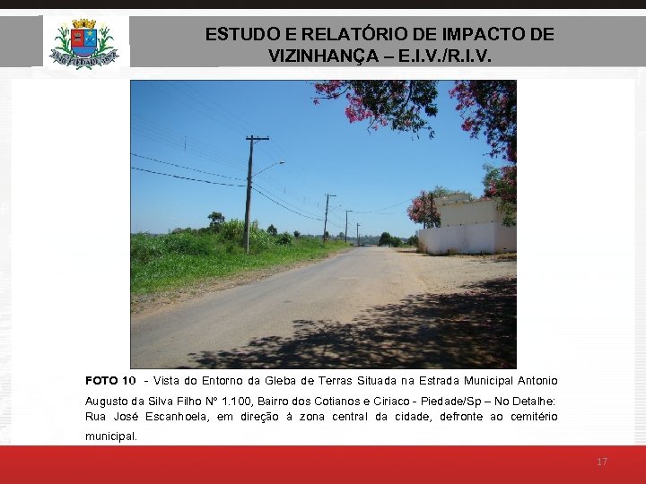 ESTUDO E RELATÓRIO DE AMBIENTAL – E. I. V. ESTUDO DE IMPACTO DE VIZINHANÇA