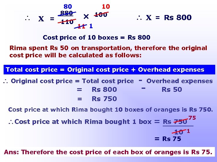  x = 80 880 110 10 100 ´  11 1 x =