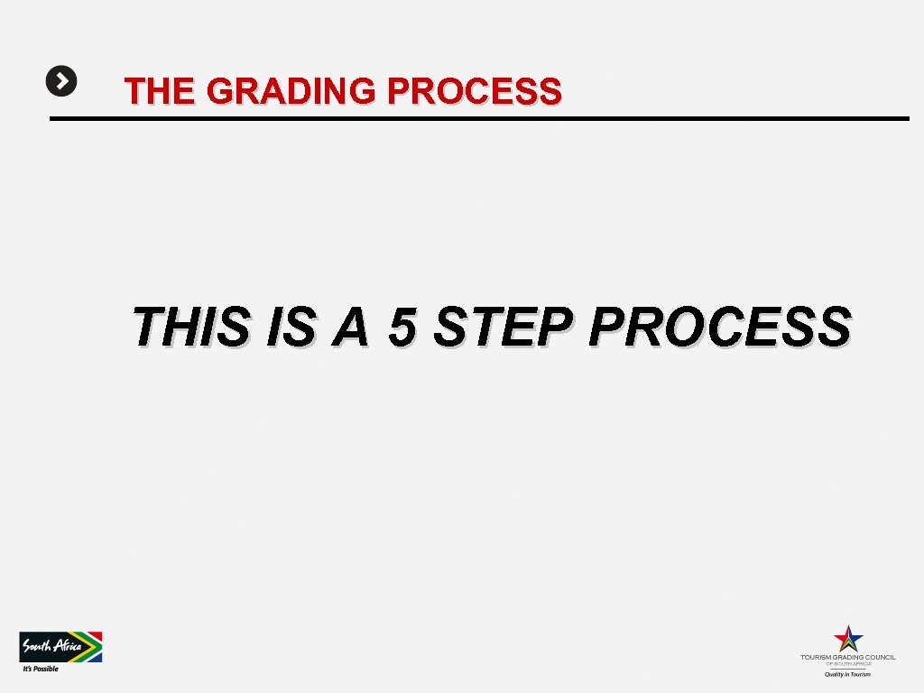 THE GRADING PROCESS THIS IS A 5 STEP PROCESS 