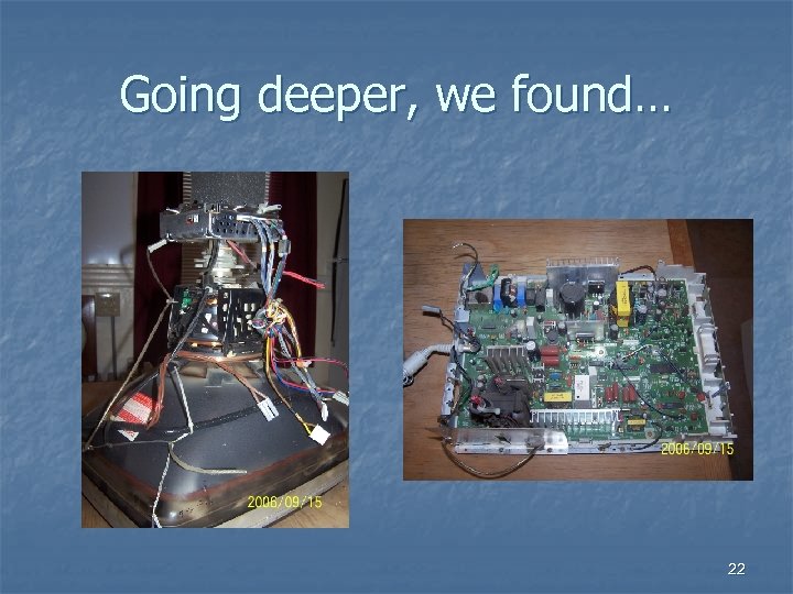 Going deeper, we found… 22 