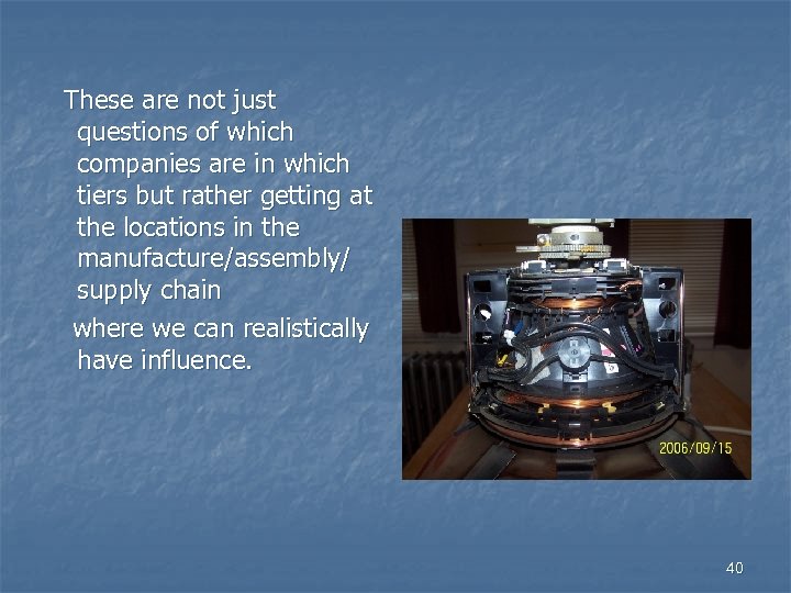 These are not just questions of which companies are in which tiers but rather