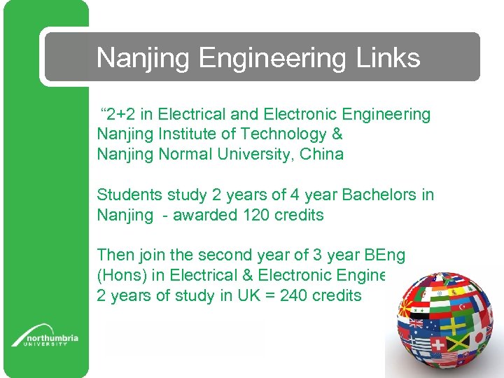 Nanjing Engineering Links “ 2+2 in Electrical and Electronic Engineering Nanjing Institute of Technology