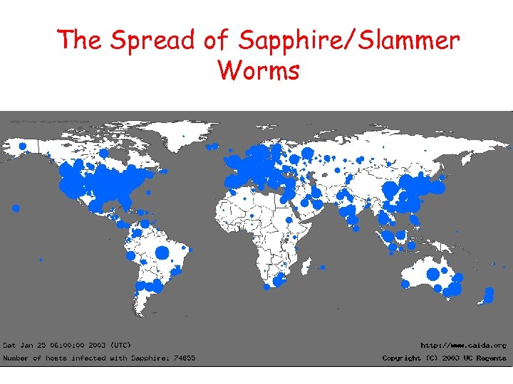 The Spread of Sapphire/Slammer Worms 