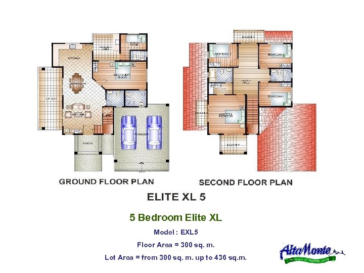 5 Bedroom Elite XL Model : EXL 5 Floor Area = 300 sq. m.