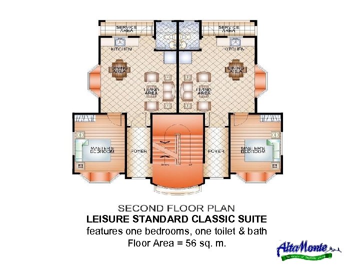 LEISURE STANDARD CLASSIC SUITE features one bedrooms, one toilet & bath Floor Area =