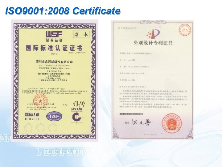 ISO 9001: 2008 Certificate 