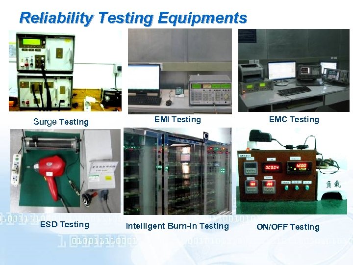 Reliability Testing Equipments Surge Testing ESD Testing EMI Testing Intelligent Burn-in Testing EMC Testing