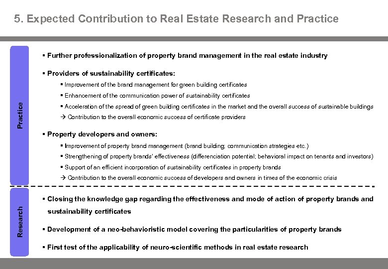 5. Expected Contribution to Real Estate Research and Practice § Further professionalization of property