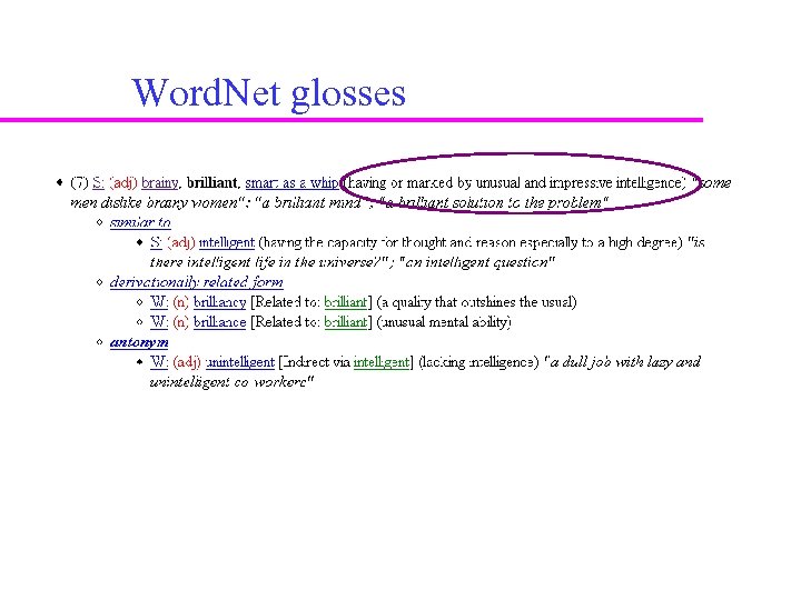Word. Net glosses 